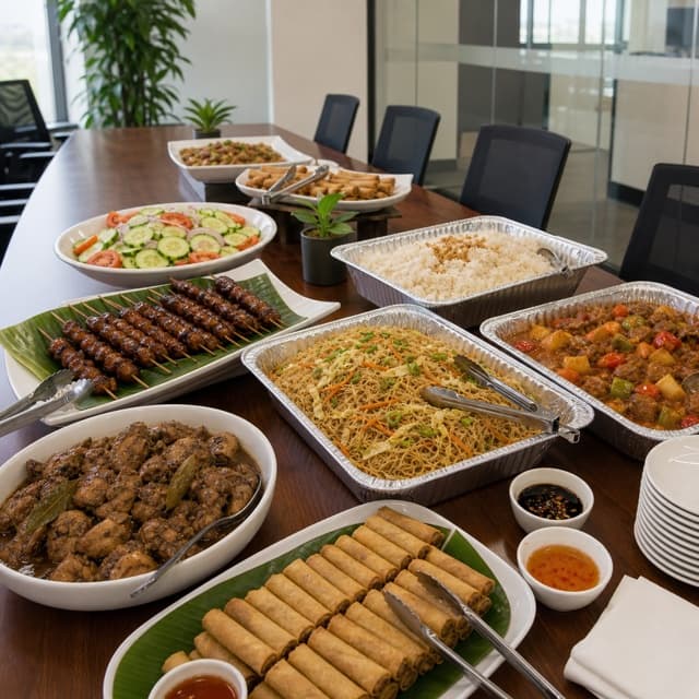 Professional buffet line setup