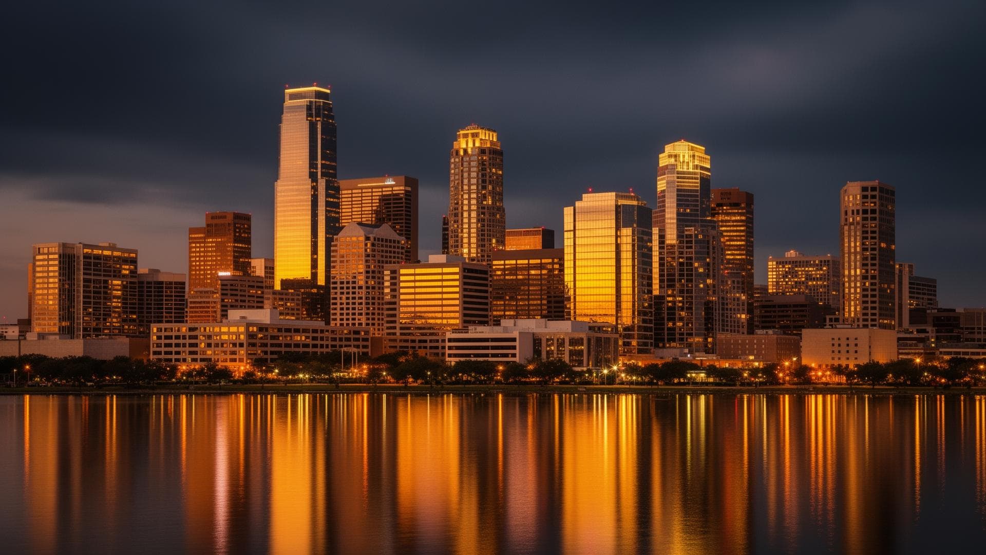 Houston skyline representing LASA Hospitality service areas